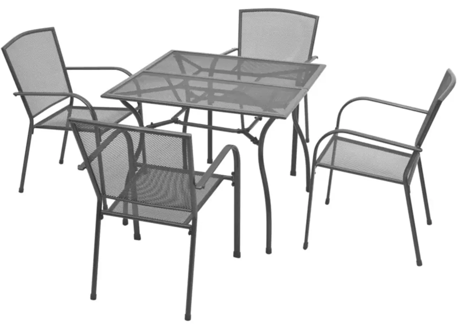 vidaXL 5 Piece Outdoor Dining Set Steel Anthracite