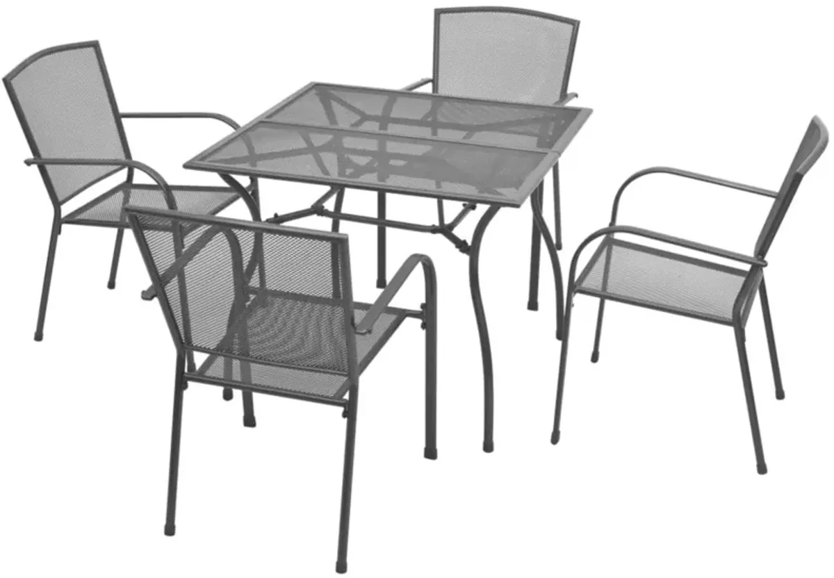 vidaXL 5 Piece Outdoor Dining Set Steel Anthracite