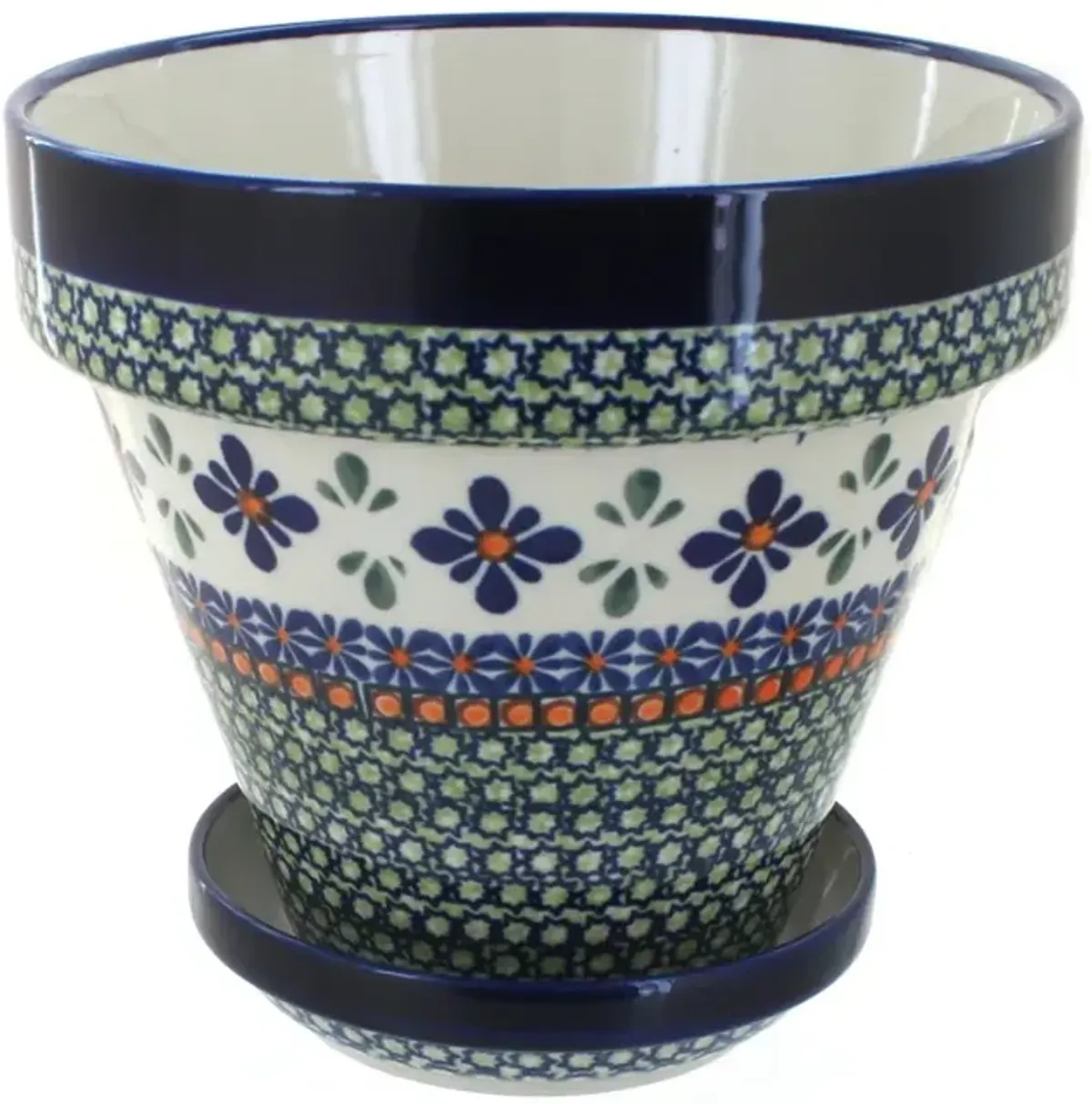 Blue Rose Polish Pottery Nature Medium Flower Pot