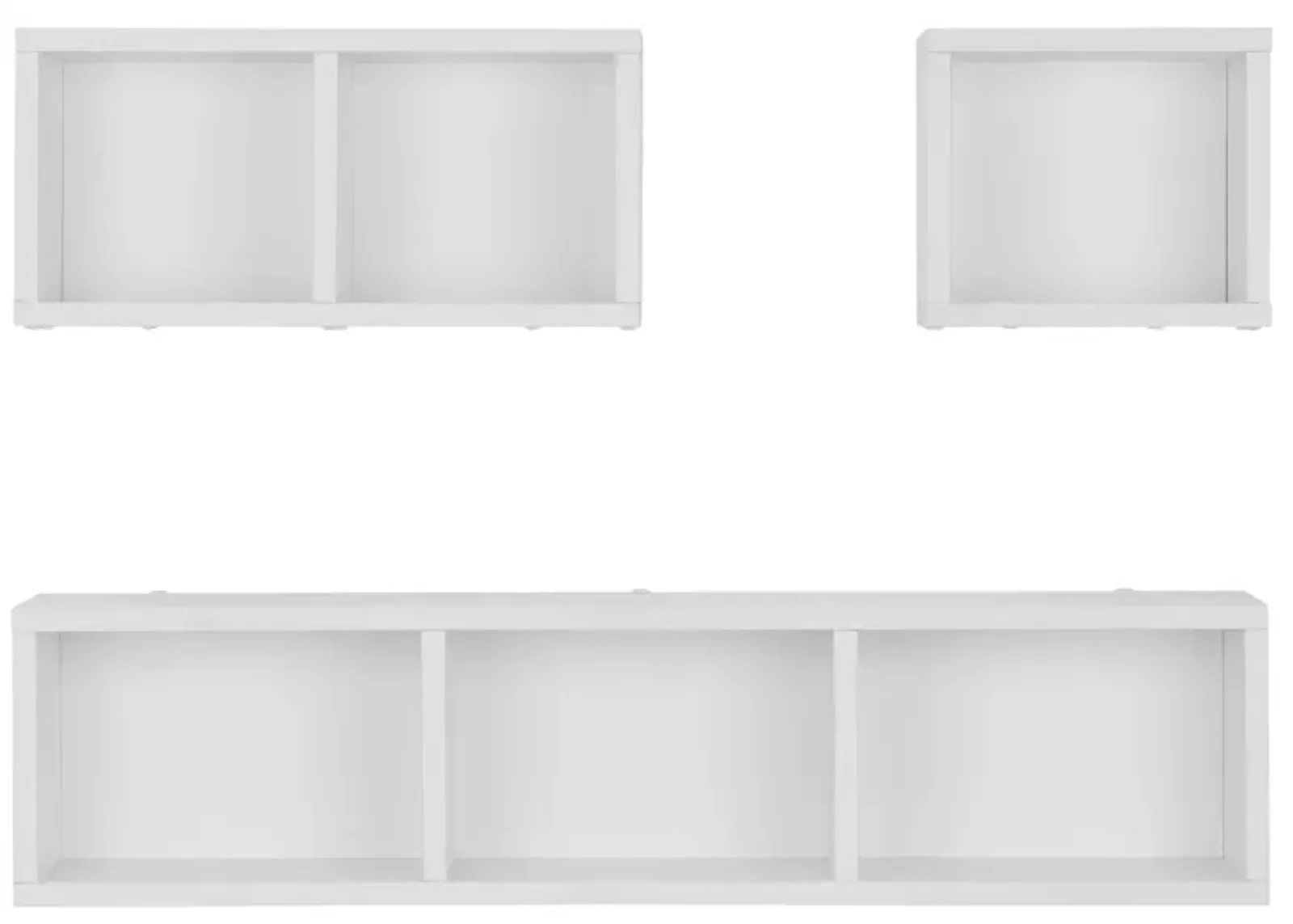 Bauhaus Floating Geometric Modular Cubby Wall Shelves - Set of 3 Sizes