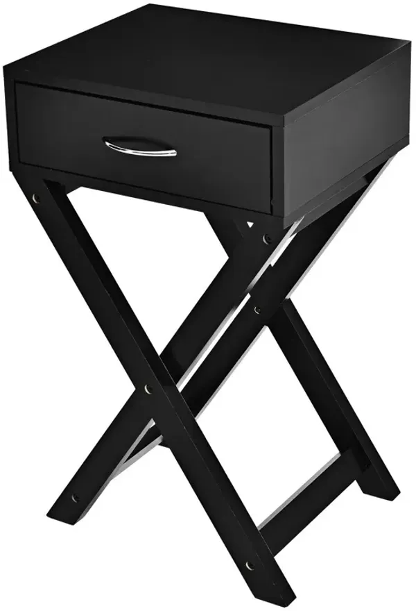 Design Sofa Side Table with X-Shape Drawer for Living Room Bedroom