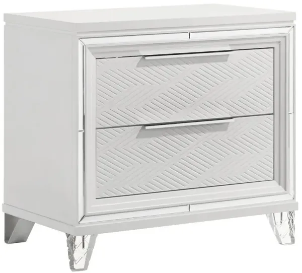 Marmore 2-drawer Nightstand Bedside Table White