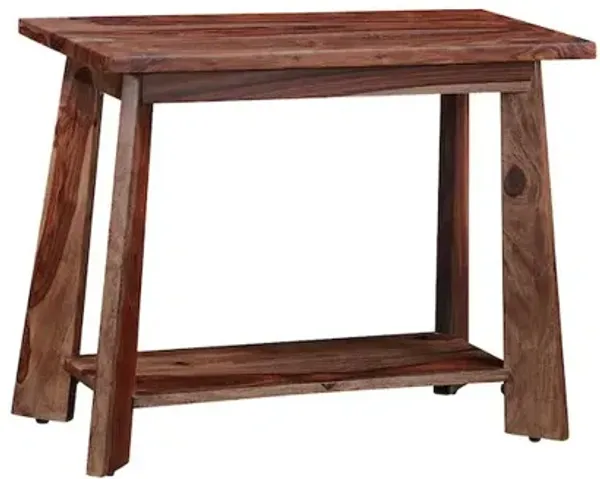 Porter Designs Kalispell Solid Sheesham Wood End Table, Natural