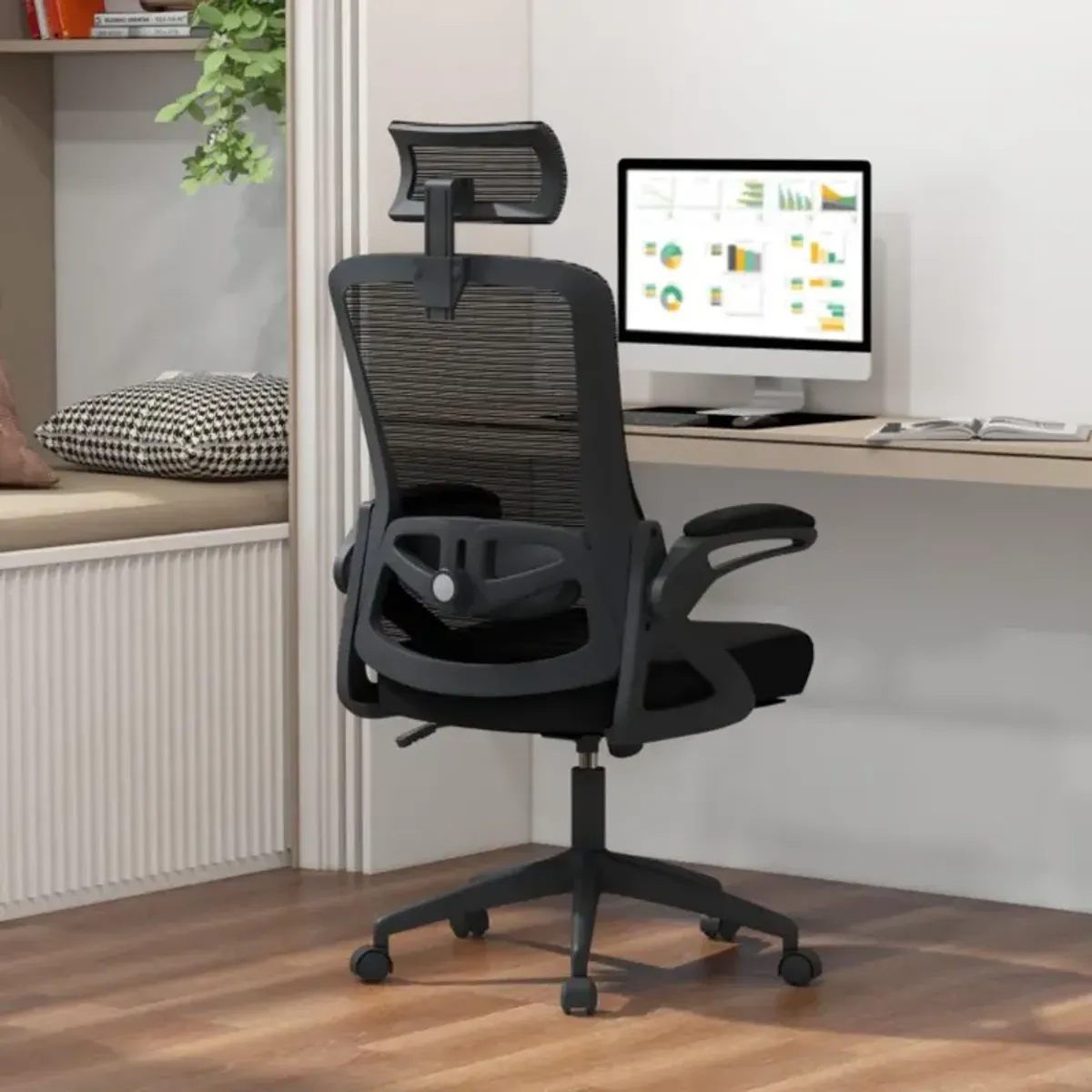 Hivvago Adjustable Swivel Task Chair Ergonomic Office Chair with Adjustable Lumbar Support