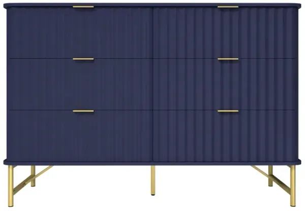 6-Drawer Dresser Chest with Metal Base