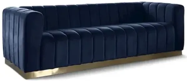 Meridian Furniture Marlon Navy Velvet Sofa