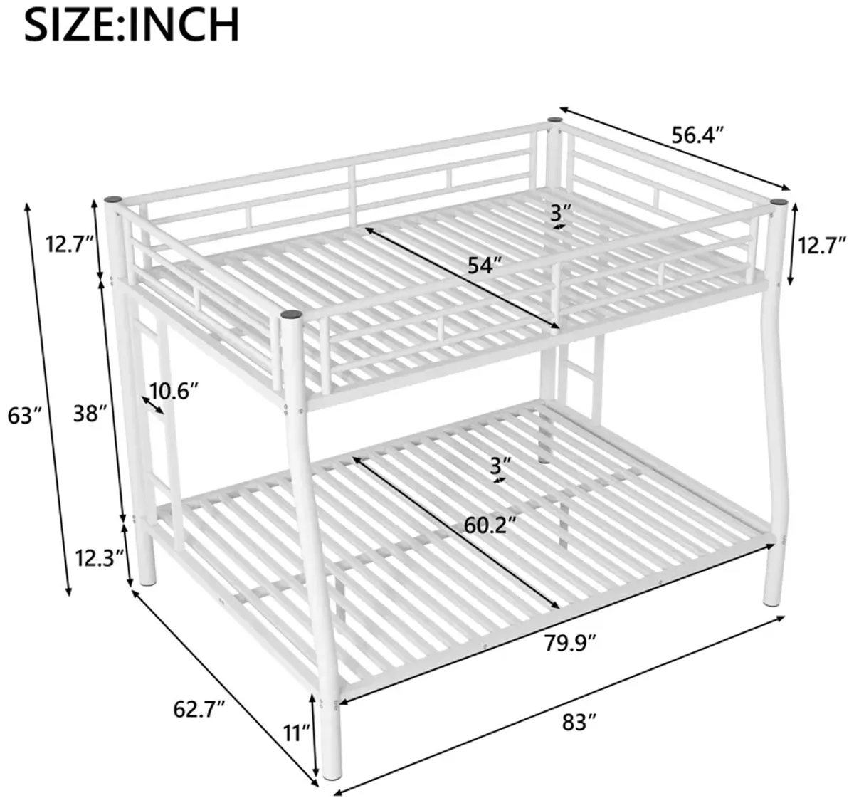 Merax Metal Bunk Bed with Ladders and Guardrails