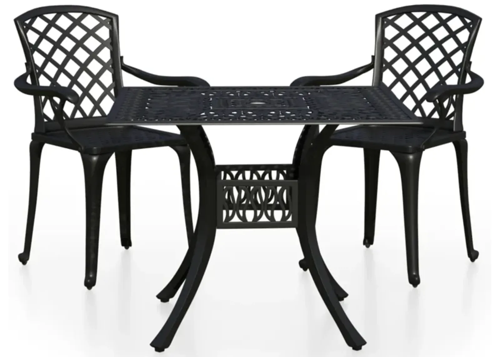 vidaXL 3 Piece Bistro Set Cast Aluminum Black