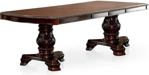 Traditional Style Wooden Dining Table with Extension Leaf, Brown