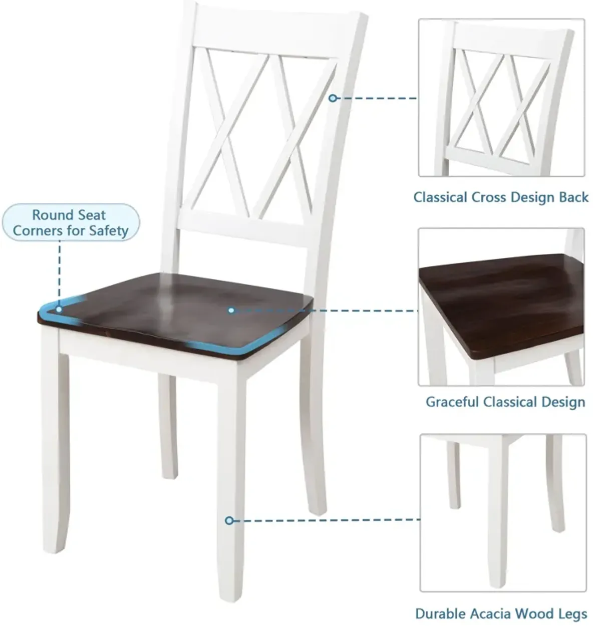 Merax Home Kitchen Dining Table Set with Chairs