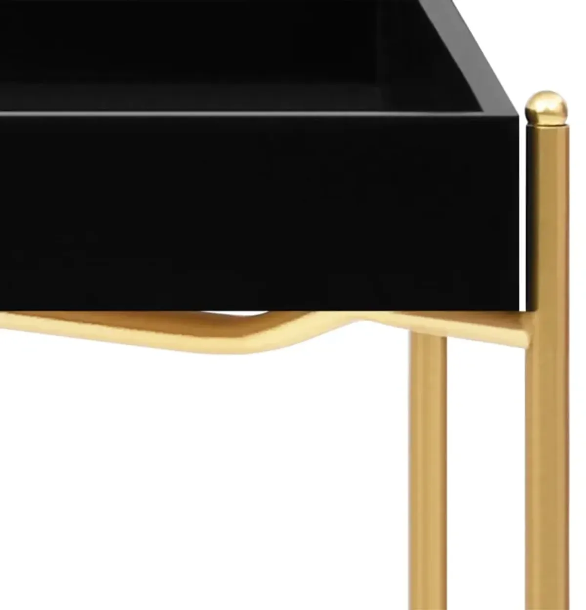 vidaXL Side Table Black and Gold 15"x15"x15.2" MDF