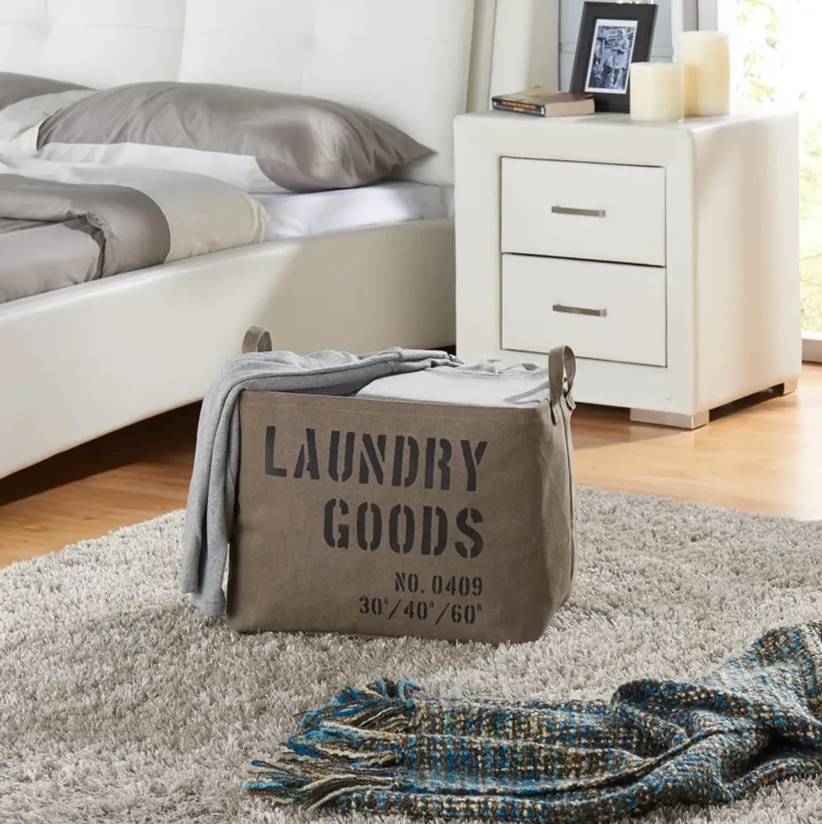 Collapsible Army Canvas Laundry Basket