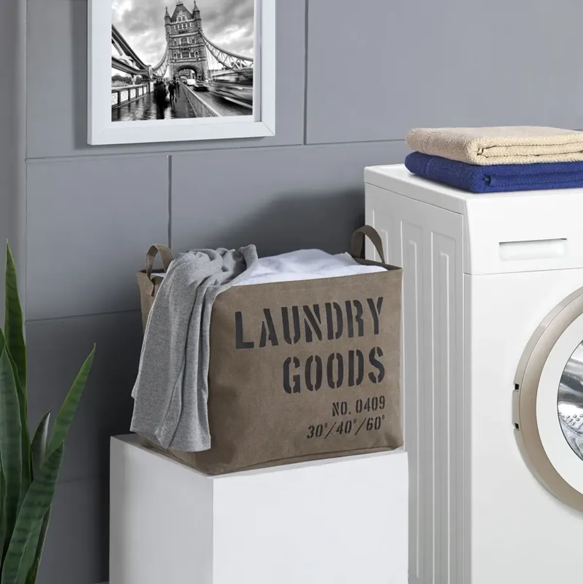 Collapsible Army Canvas Laundry Basket