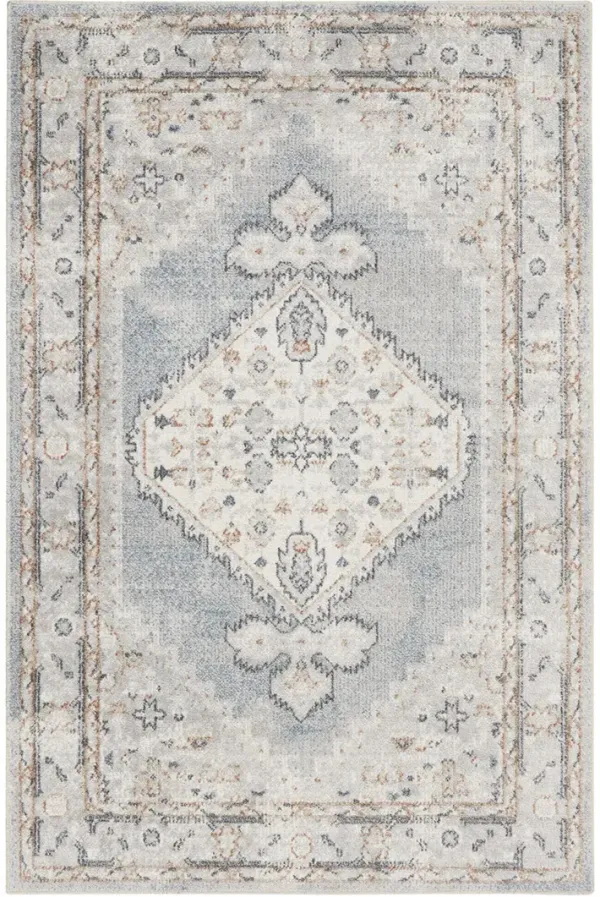 Astra Machine Washable ASW11 Light Blue 2'2" x 8' Rug