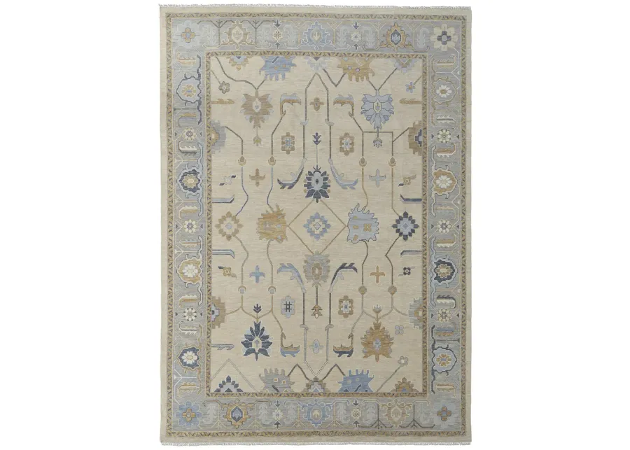 Karina 69G6F 2' x 3' Ivory/Blue/Tan Rug