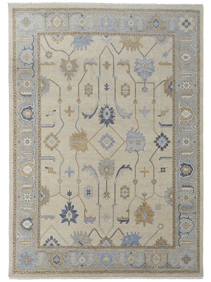 Karina 69G6F 2' x 3' Ivory/Blue/Tan Rug