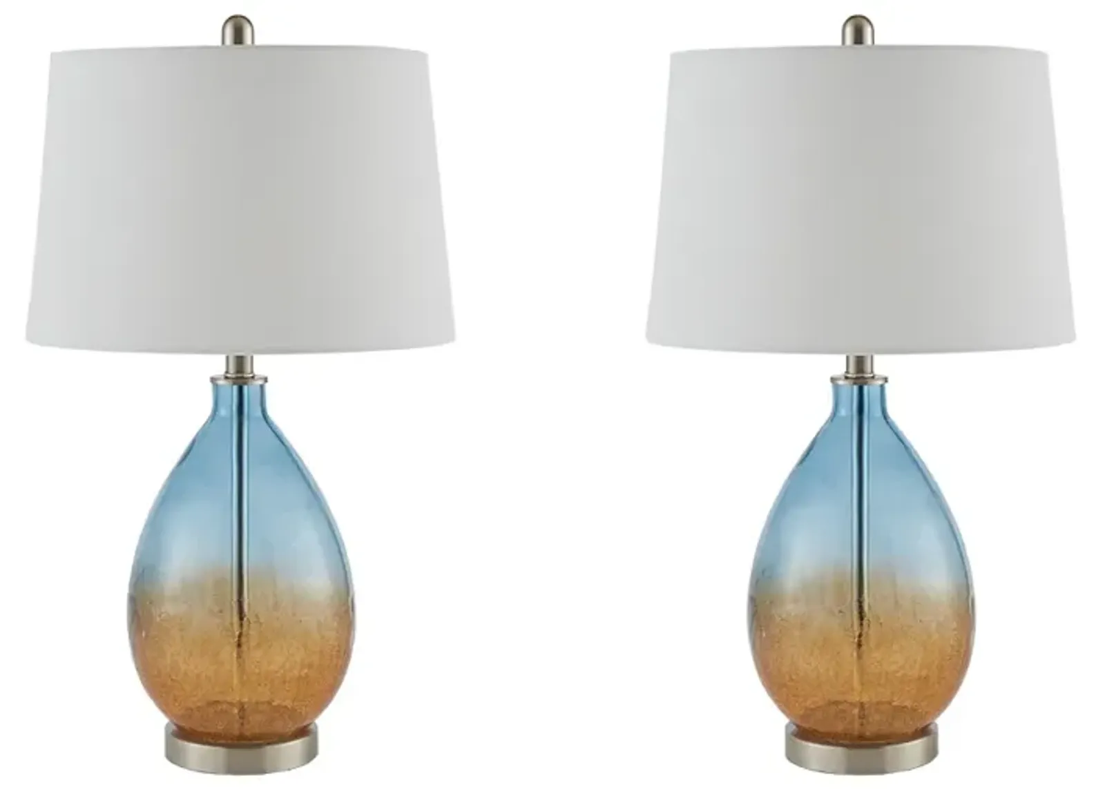 Gracie Mills Serrano Set of 2 Glass Table Lamps