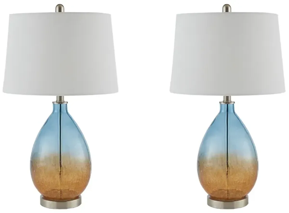 Gracie Mills Serrano Set of 2 Glass Table Lamps