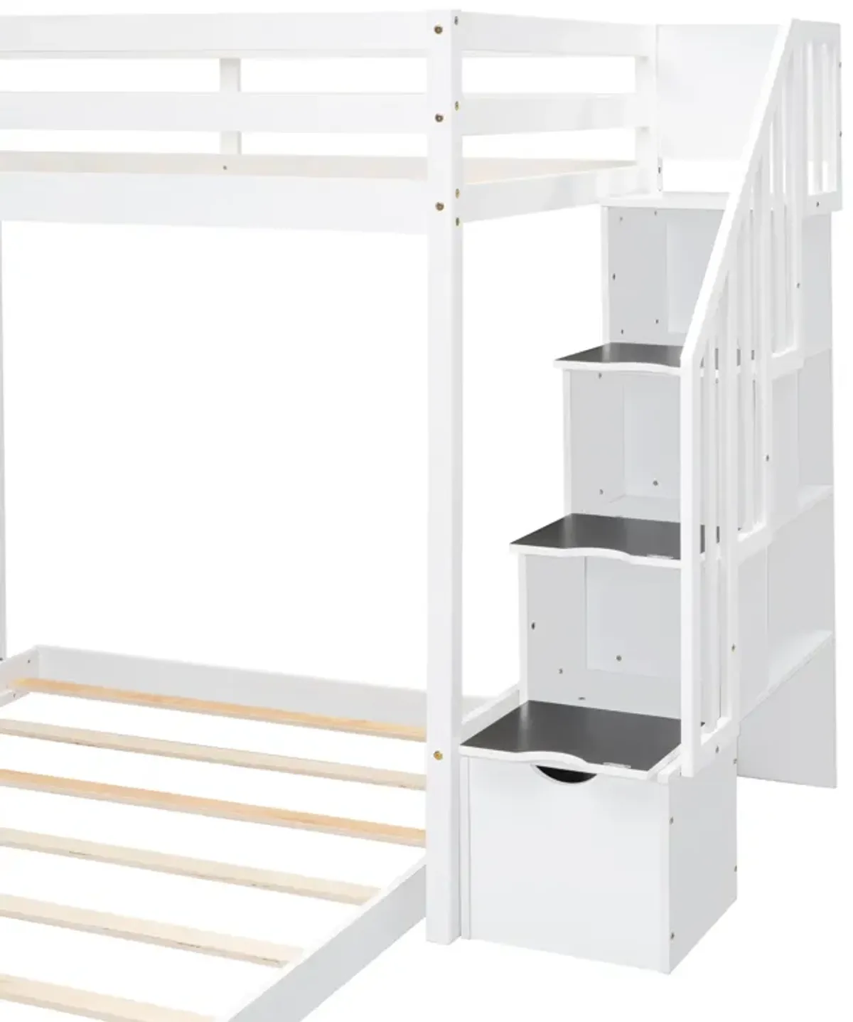 Merax Modern Bunk Bed with 3-layer Shelves