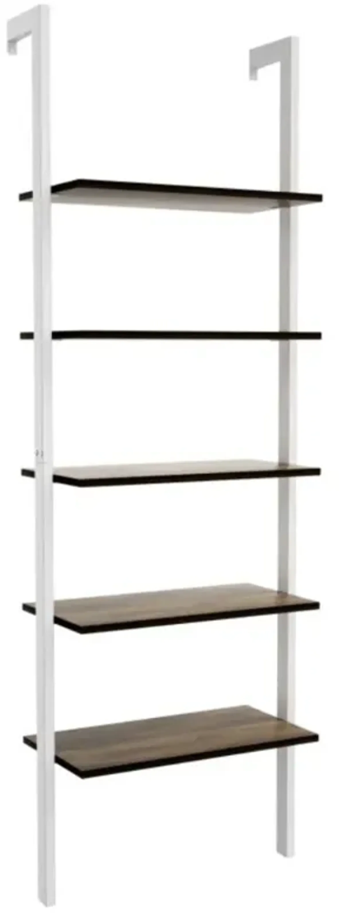 Hivvago 5-Tier Wood Look Ladder Shelf with Metal Frame for Home