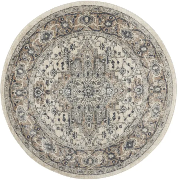 Quarry QUA05 Ivory/Gray 5' x Square Rug