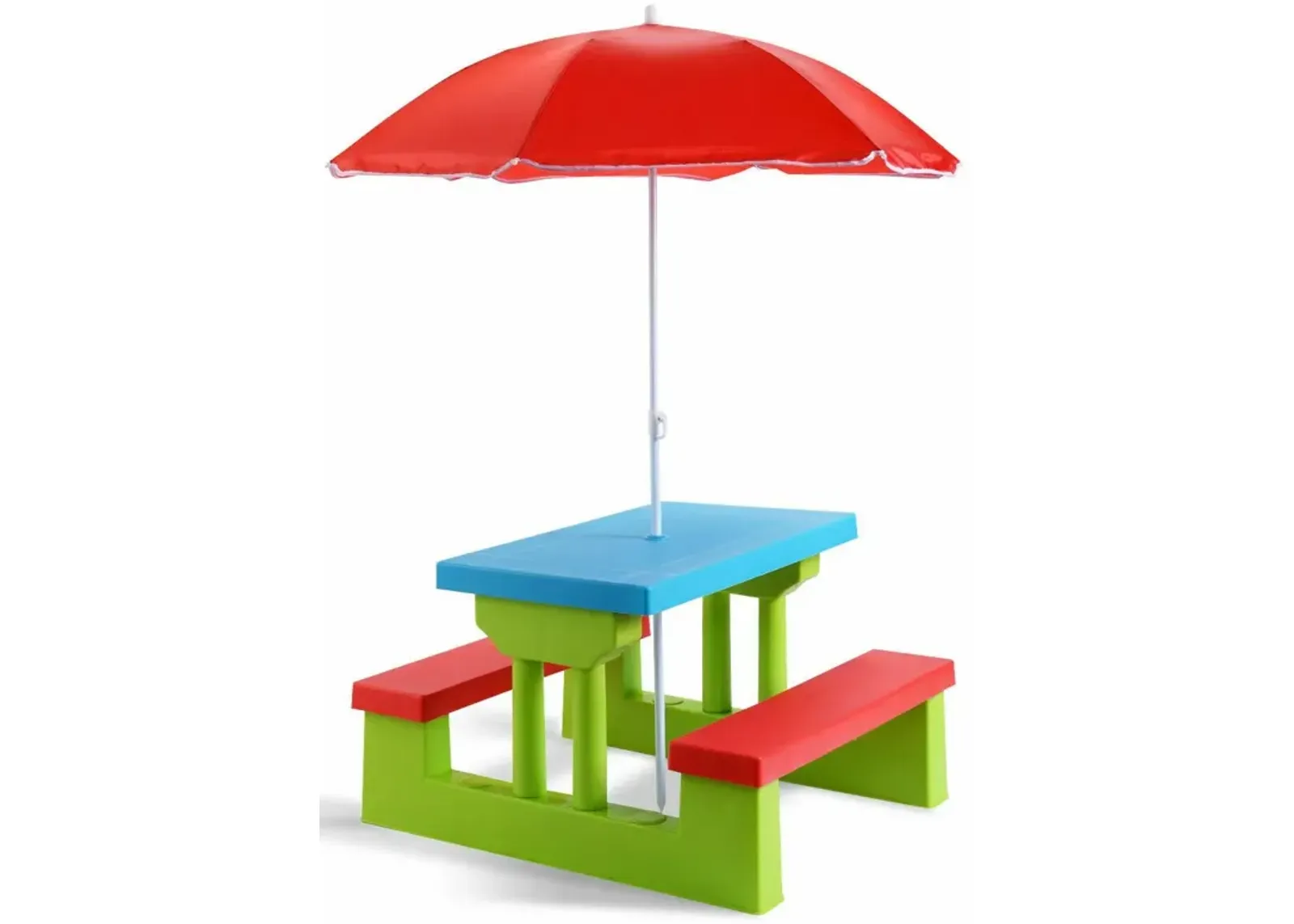 Kids Picnic Folding Table and Bench with Umbrella