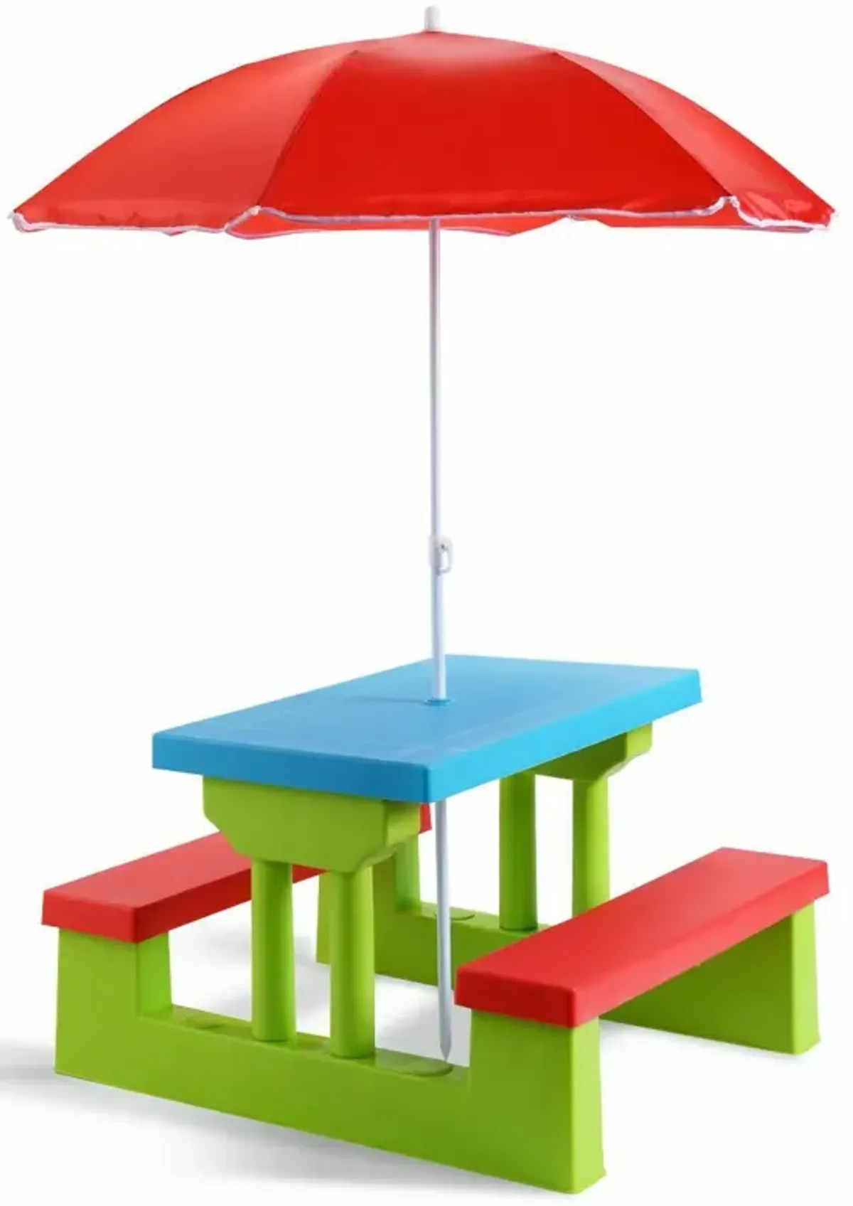 Kids Picnic Folding Table and Bench with Umbrella