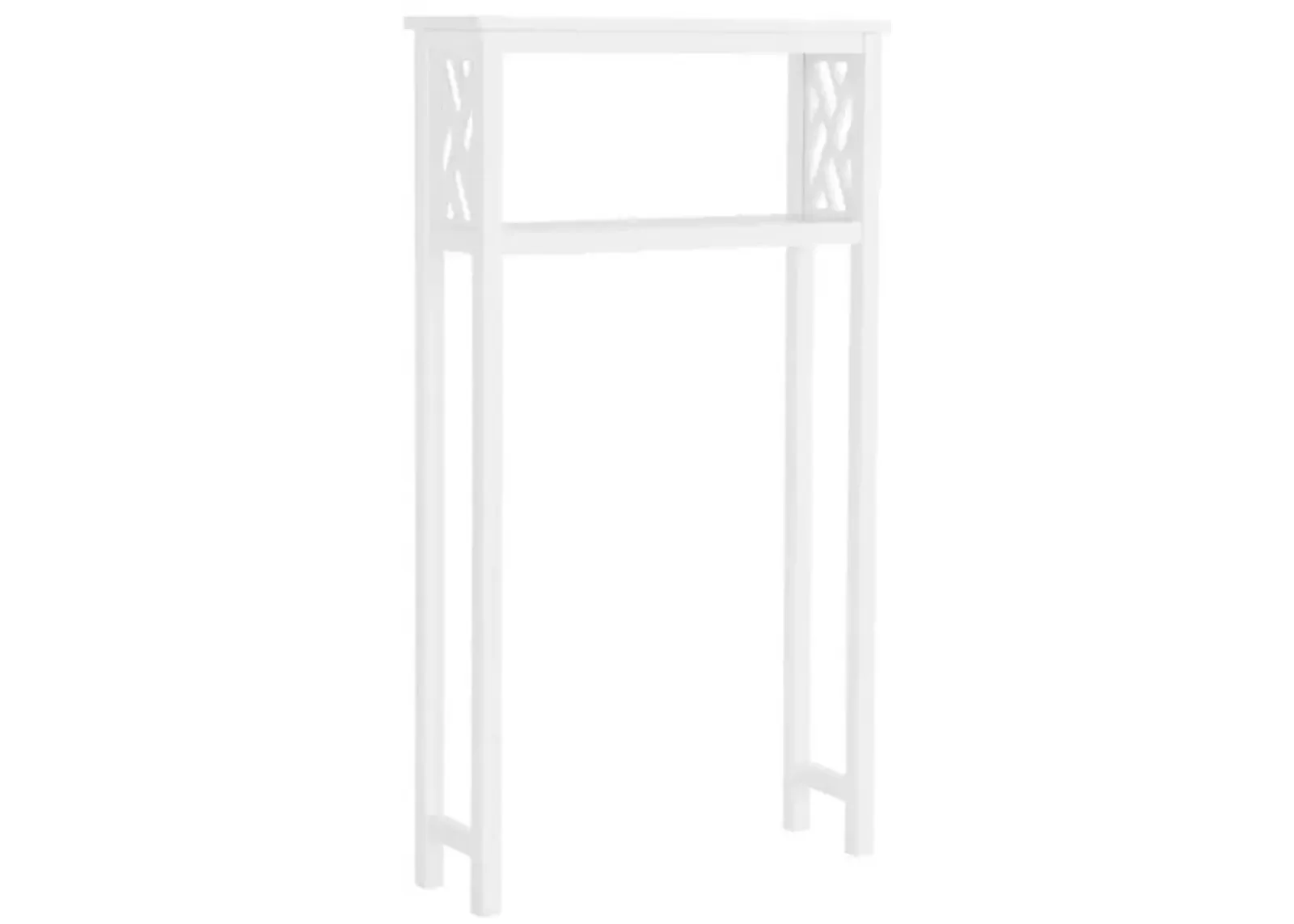 Hivvago White Solid Wood Over the Toilet 1-Shelf Storage Rack