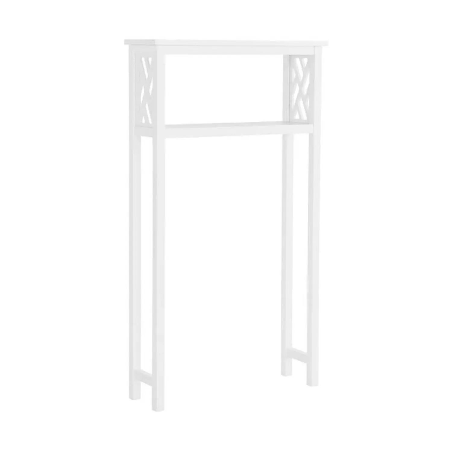 Hivvago White Solid Wood Over the Toilet 1-Shelf Storage Rack