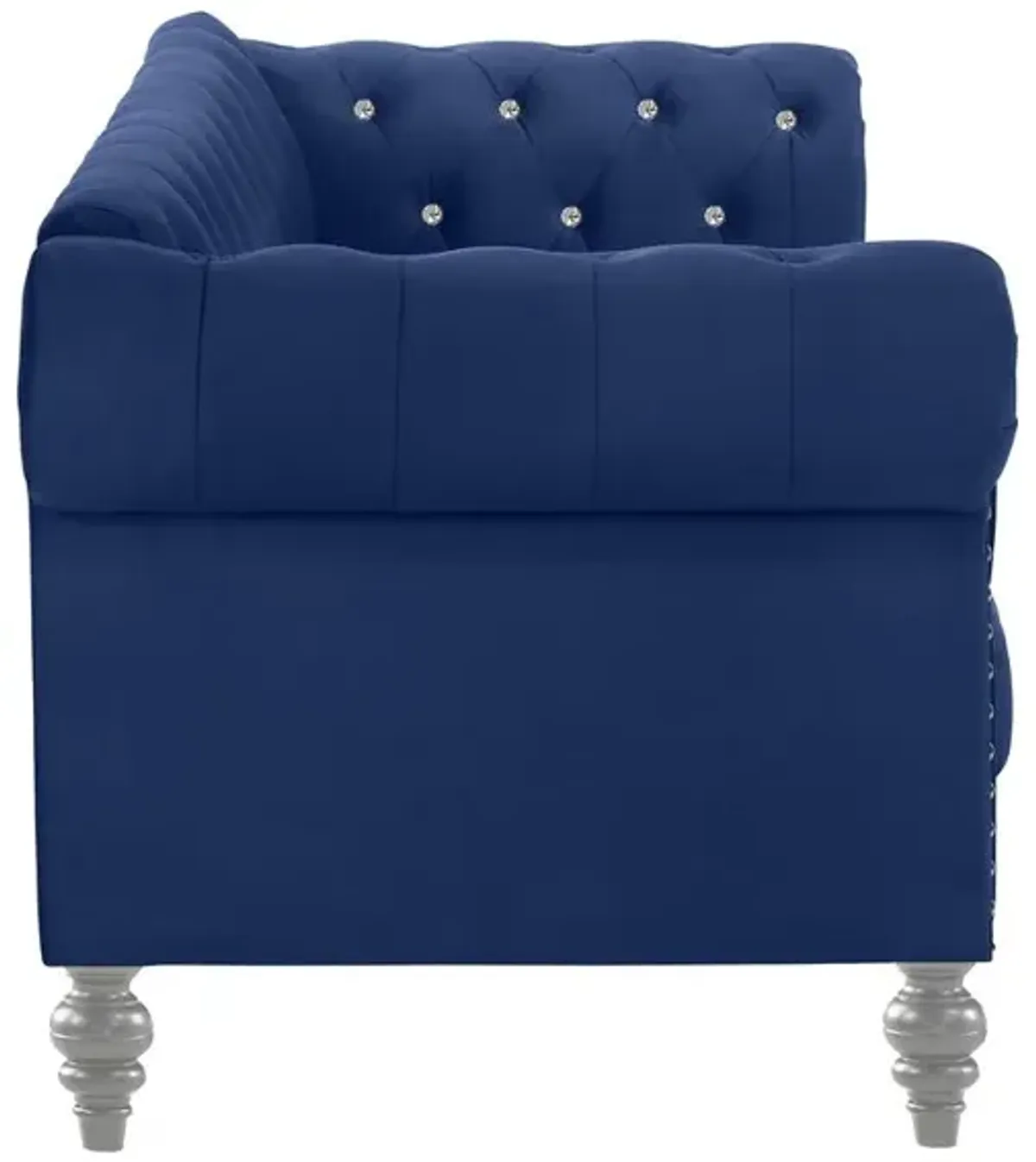 New Classic Furniture Furniture Emma Velvet Fabric Sofa with Rolled Arms in Royal Blue