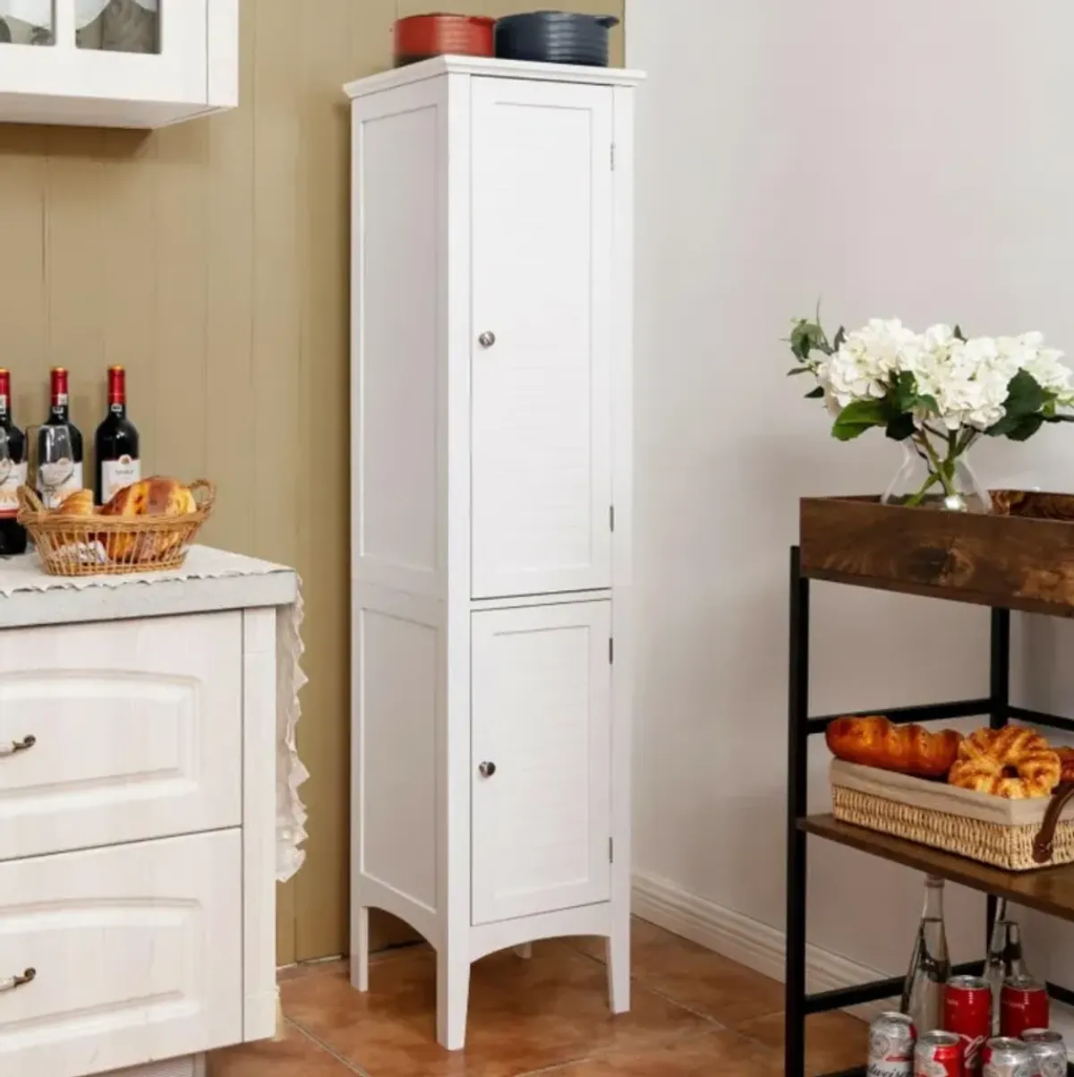 Hivvago Freestanding Bathroom Storage Cabinet for Kitchen and Living Room