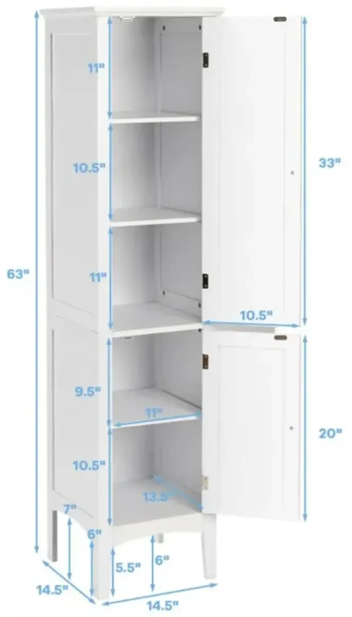 Hivvago Freestanding Bathroom Storage Cabinet for Kitchen and Living Room