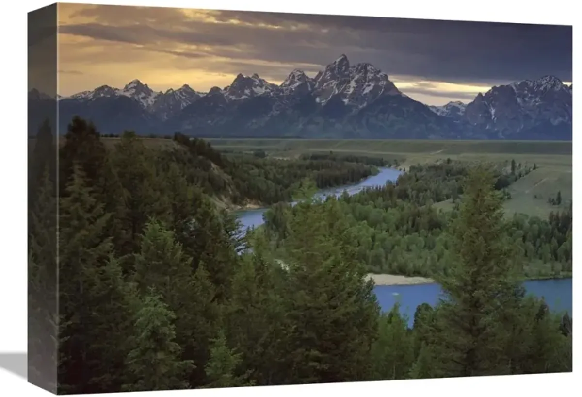 Teton Range at Snake River Overlook, Grand Teton National Park, Wyoming-Canvas Art-16x12