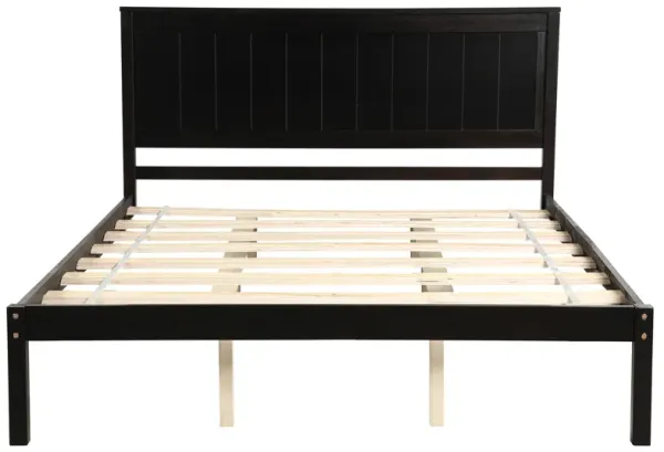 Merax Platform Bed Frame with Headboard, Wood Slat Support, No Box Spring Needed