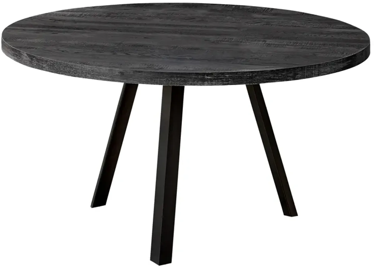 Round Black Reclaimed Wood With Black Metal Coffee Table