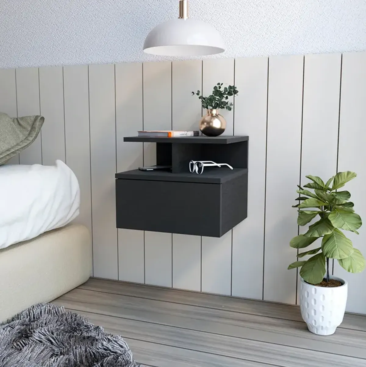 Nightstand Floating Flopini, Bedroom, Black