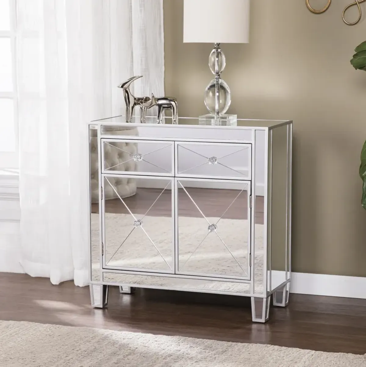 Halsey Mirrored Storage Cabinet