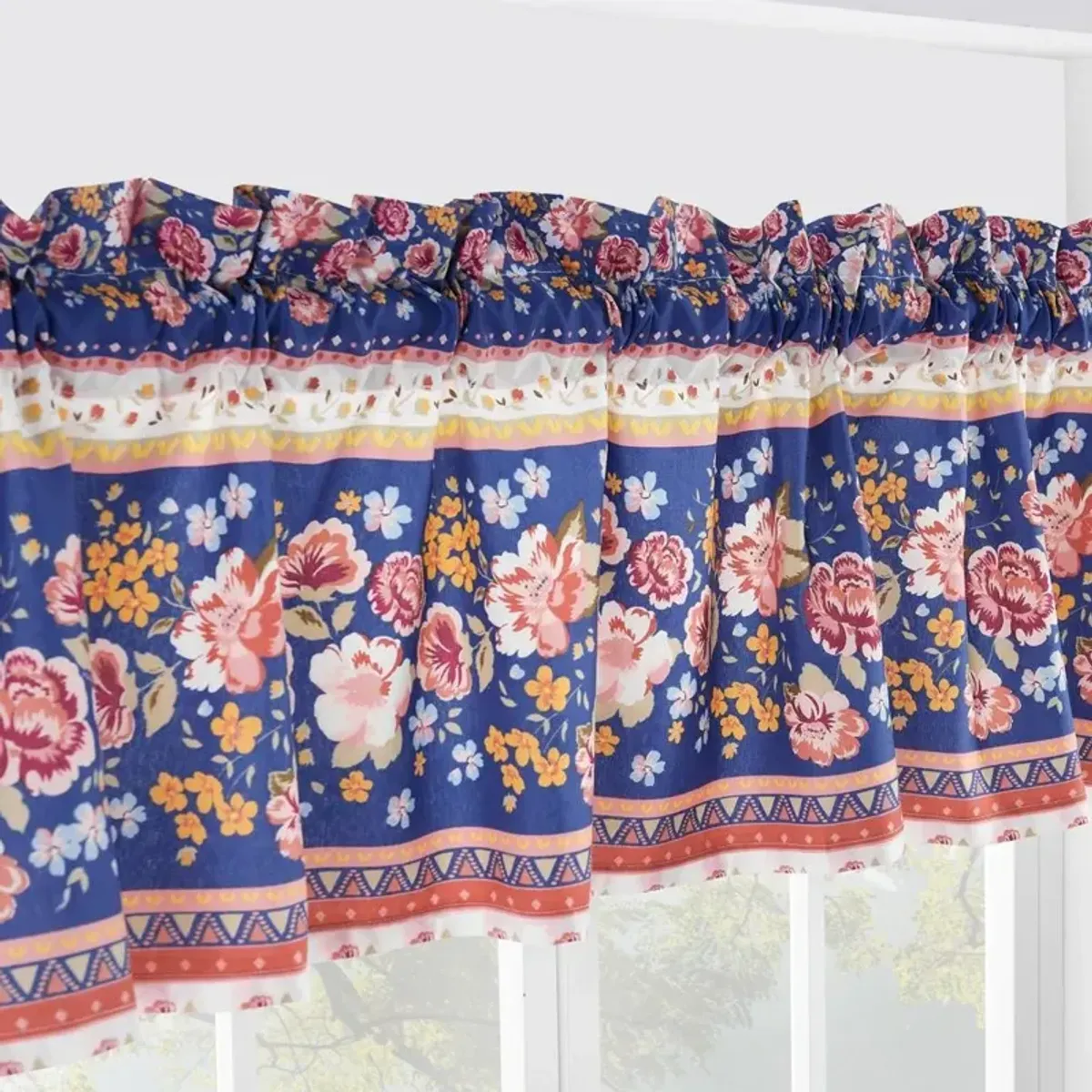 Greenland Home Fashions Marsha Window Valance - 84x16", Blue