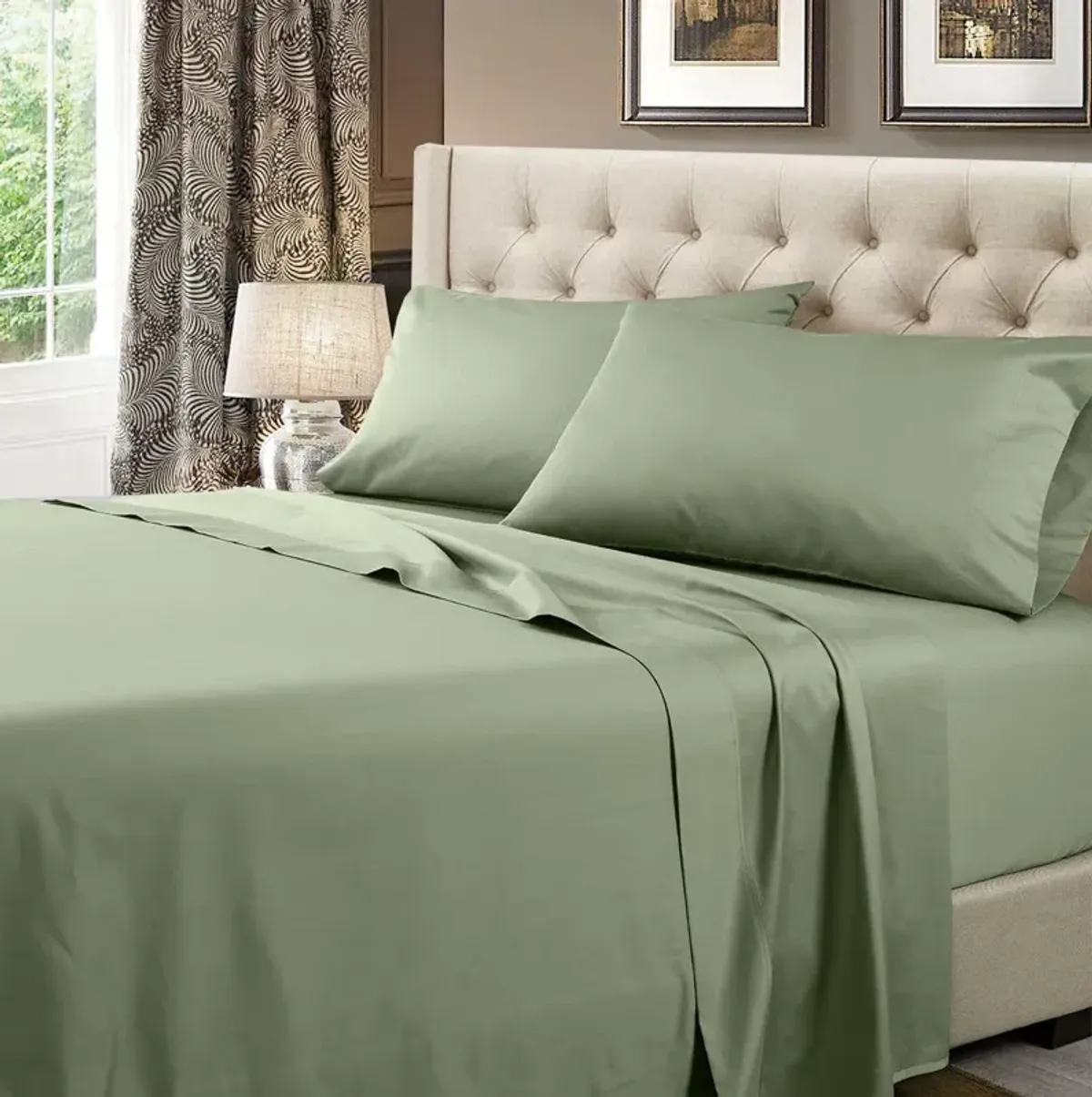 Egyptian Linens Solid 600 Thread Count Cotton Sheets Set.