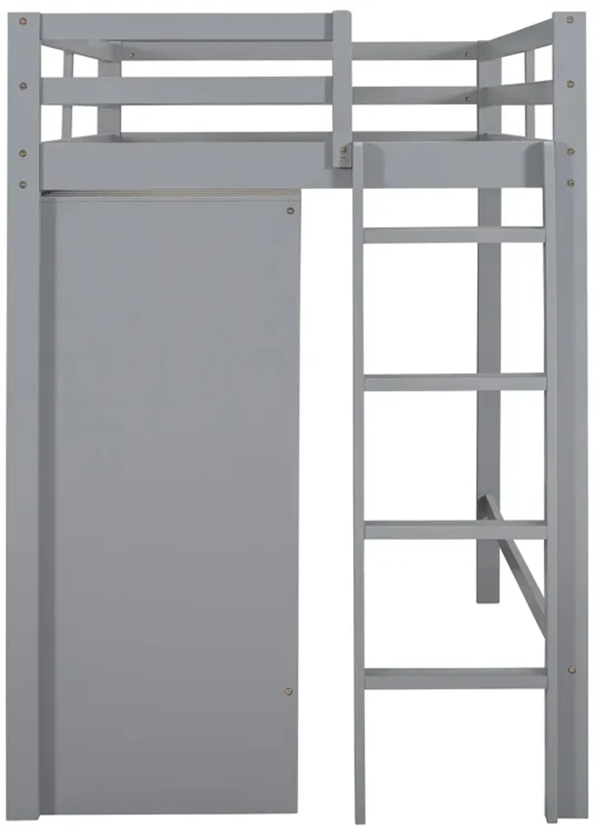 Merax Loft Bed with Two Wardrobes