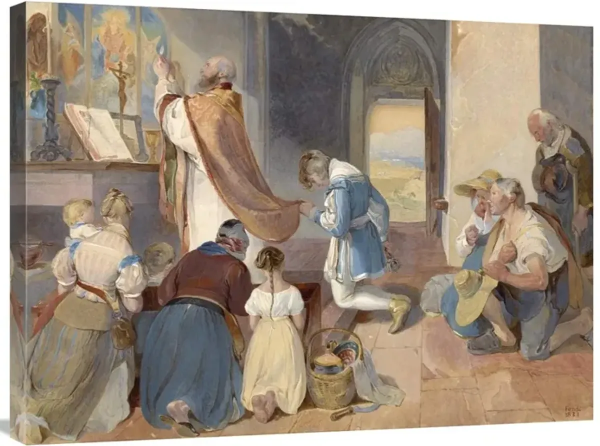 Fridolin Assists with the Holy Mass-Canvas Art-32x24