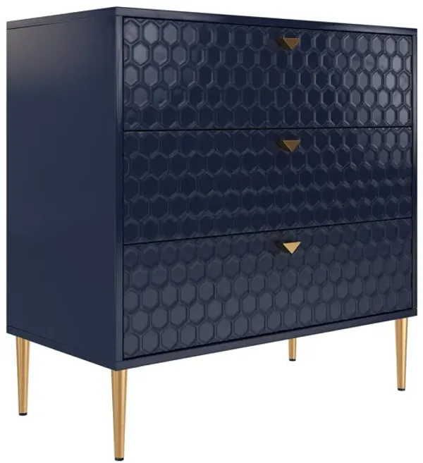 White Accent Storage Cabinet with 3-Drawer Chest