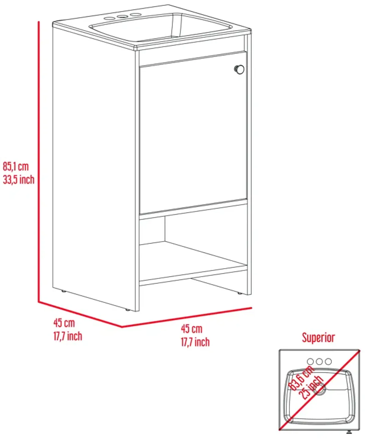 Bathroom Vanity Poket, Bathroom, Light Gray