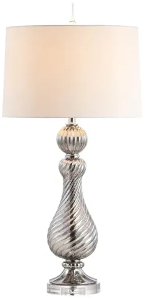 Murano Swirled Crystal/Glass LED Table Lamp