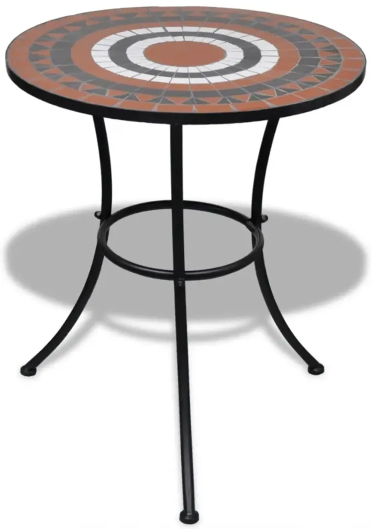 vidaXL 3 Piece Bistro Set Ceramic Tile Terracotta and White