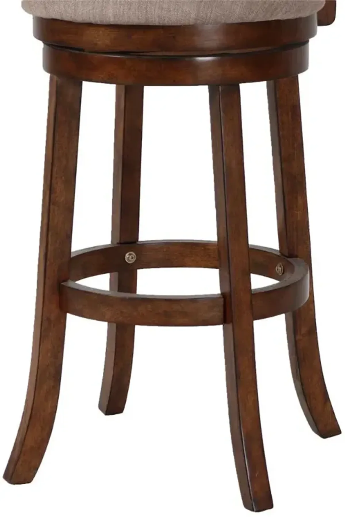 New Classic Furniture Aberdeen Wood Swivel Bar Stool with Fabric Seat in Dark Brown