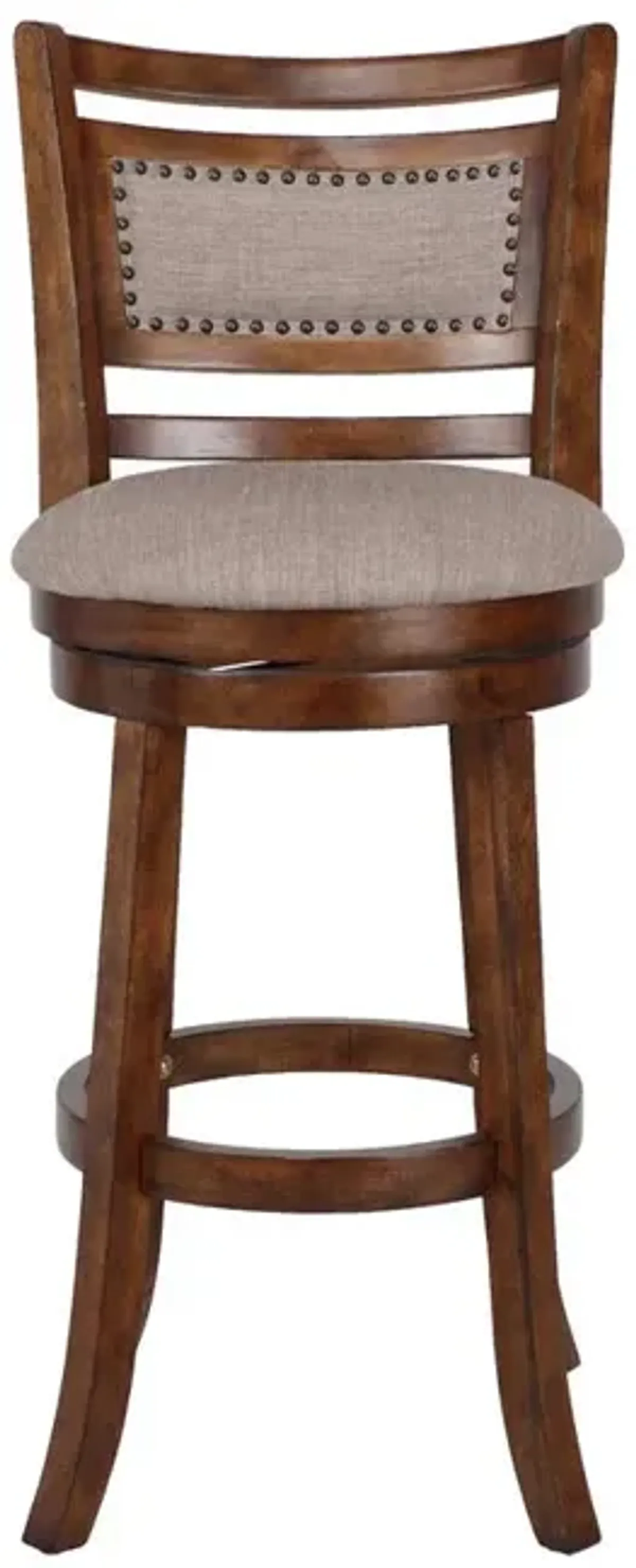 New Classic Furniture Aberdeen Wood Swivel Bar Stool with Fabric Seat in Dark Brown