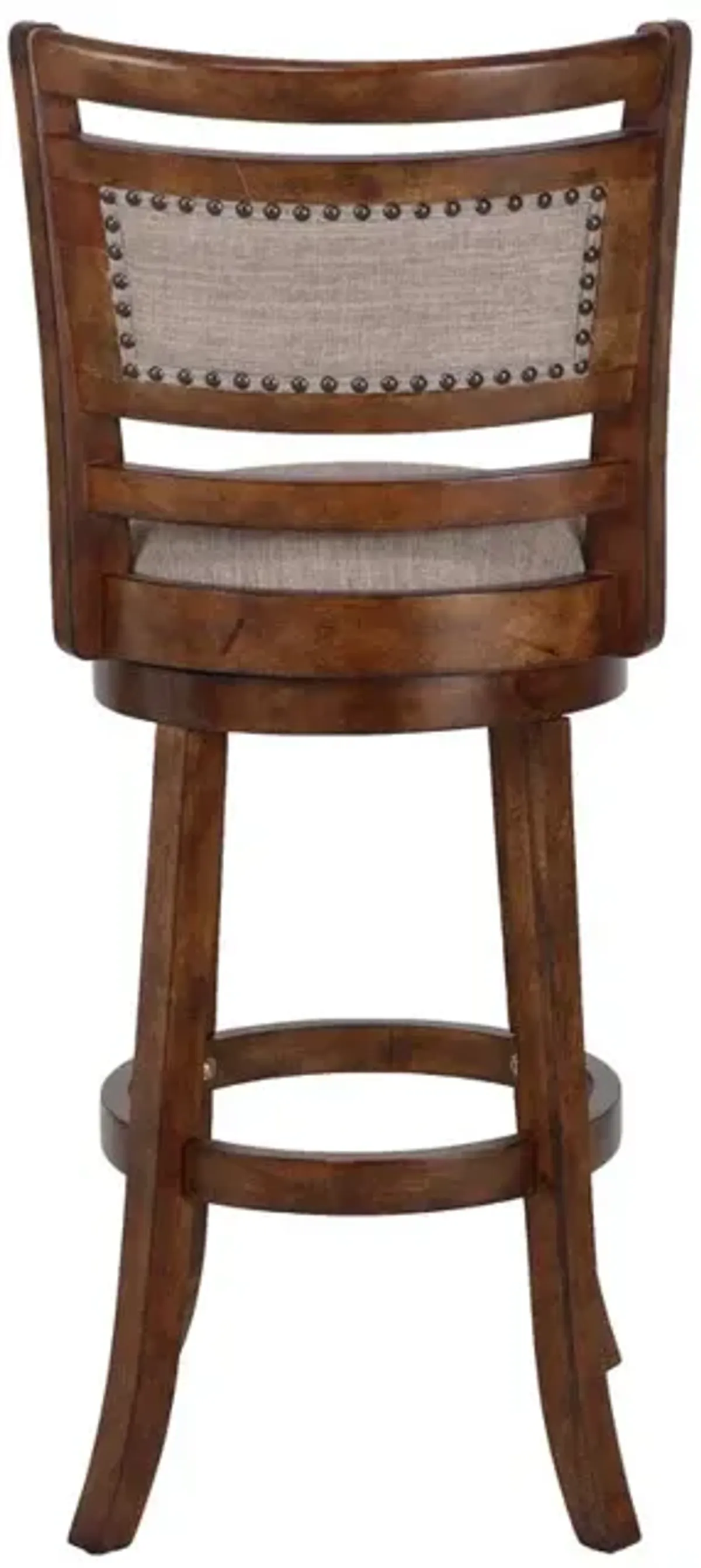 New Classic Furniture Aberdeen Wood Swivel Bar Stool with Fabric Seat in Dark Brown