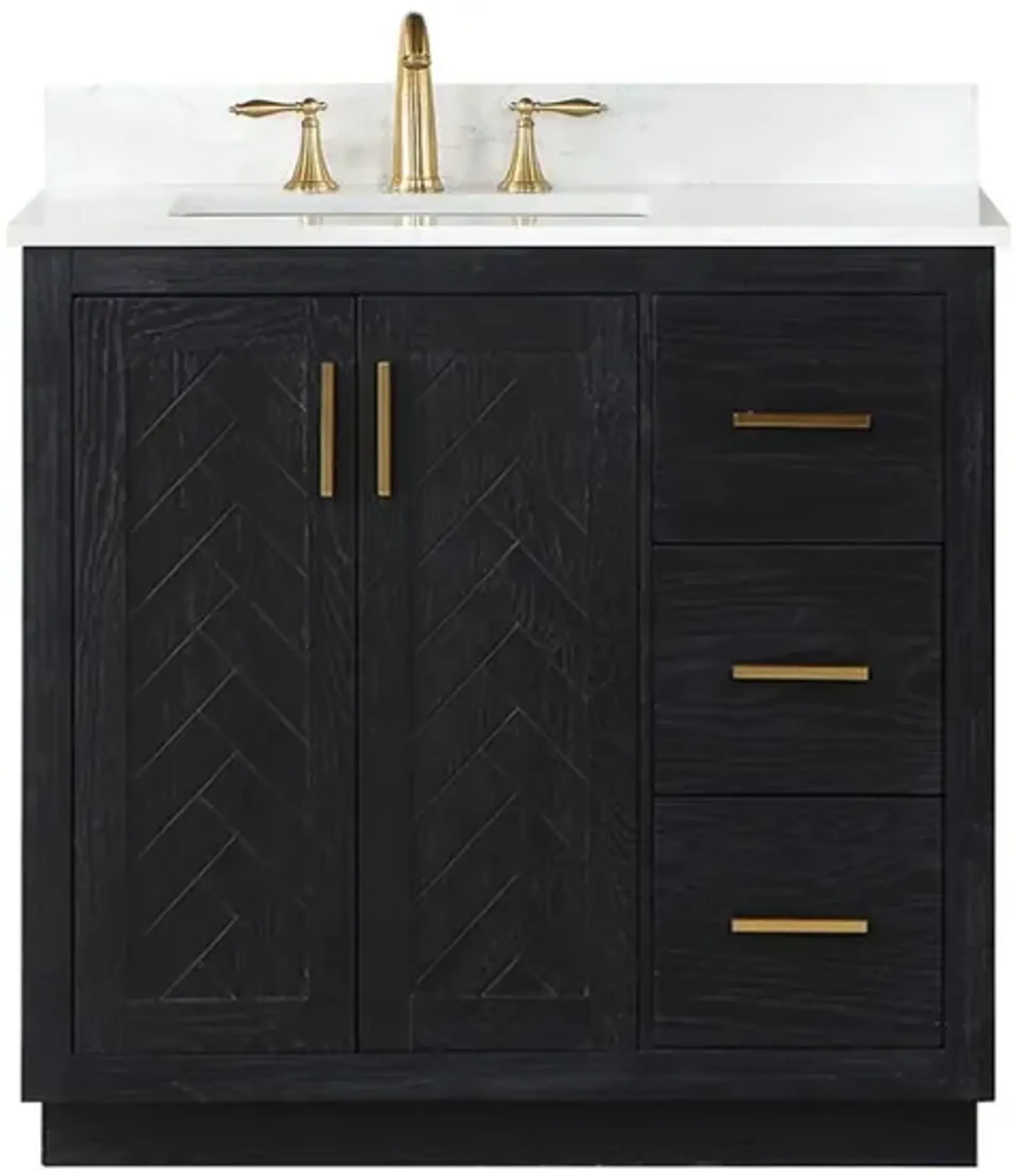 Altair 36 Single Bathroom Vanity Set in Black Oak without Mirror