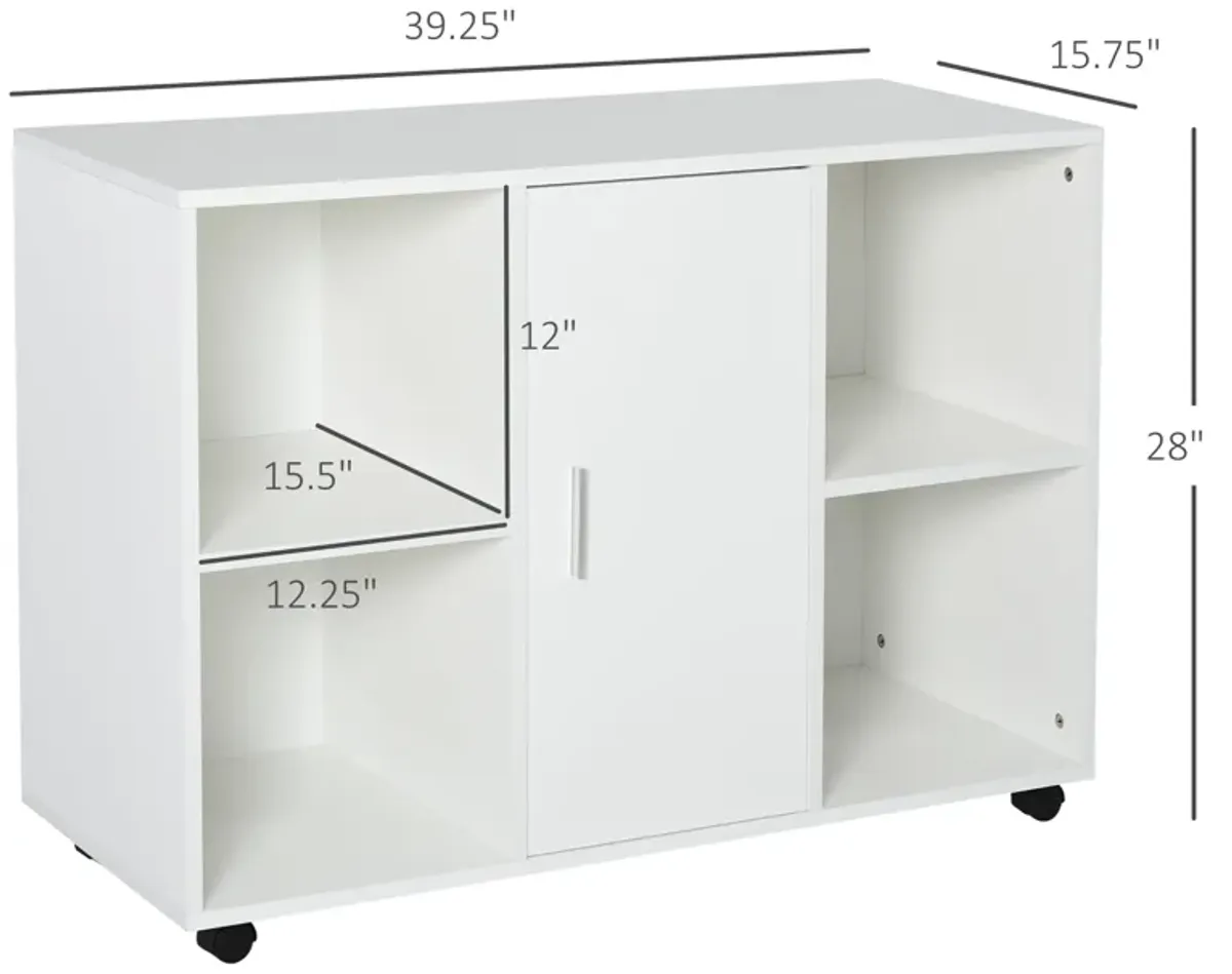 White Office Assistant: Multipurpose File Cabinet/Printer Stand